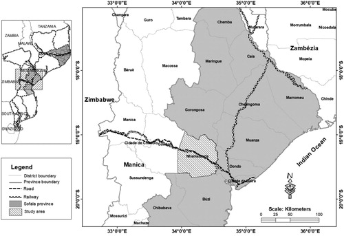 Figure 2. Location of the Nhamatanda field site, on the Beira corridor.