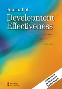 Cover image for Journal of Development Effectiveness, Volume 8, Issue 3, 2016