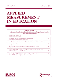 Cover image for Applied Measurement in Education, Volume 36, Issue 3, 2023