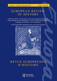 Cover image for European Review of History: Revue européenne d'histoire, Volume 27, Issue 6, 2020