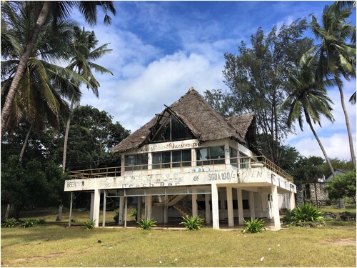 Figure 1. The centre point of the ruin of the Two Fishes Hotels, Diani Beach, Kenya. Photo by the author, September 2019.