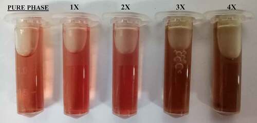 Figure 4. Optical photographs of the pure phase samples by hemolytic assay