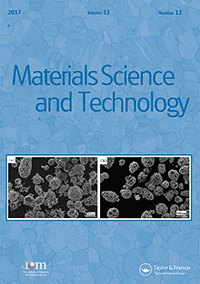 Cover image for Materials Science and Technology, Volume 33, Issue 12, 2017
