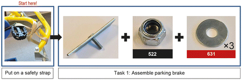 Figure 7. Assembly instructions used in the experiment, consisting of photographs.
