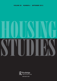 Cover image for Housing Studies, Volume 30, Issue 6, 2015