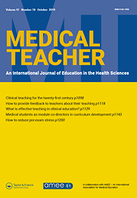 Cover image for Medical Teacher, Volume 41, Issue 10, 2019