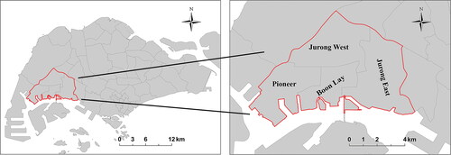 Figure 1. Study area in Greater Jurong, Singapore.
