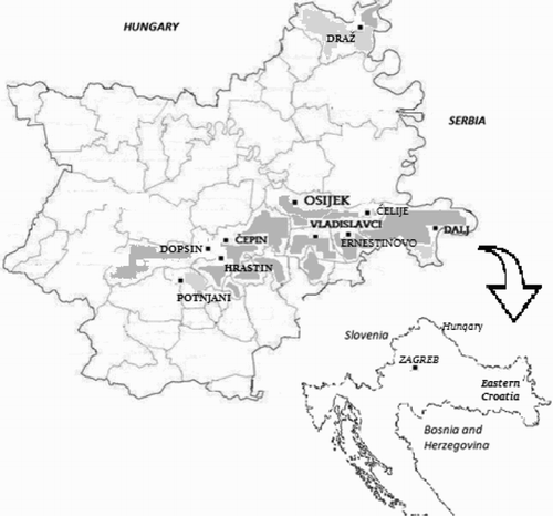 Figure 1. Locations of the sampling sites in Croatia.
