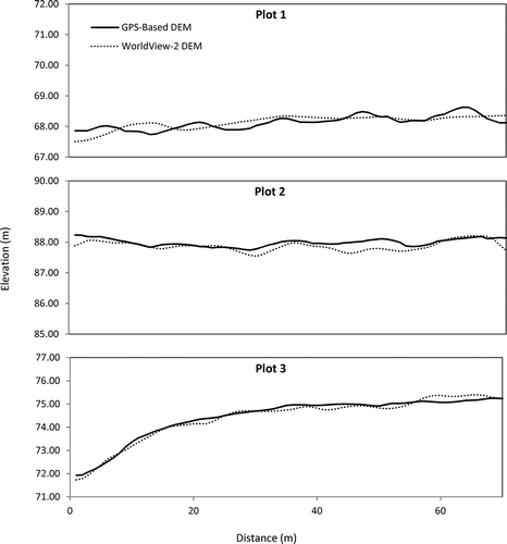 Fig. 4 Transverse elevation profiles of the sample plots.