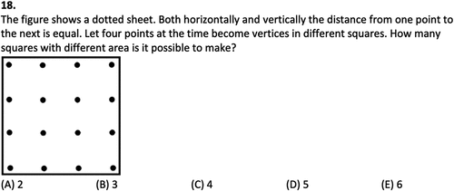 Figure 1. Ecolier 2015, question 18.