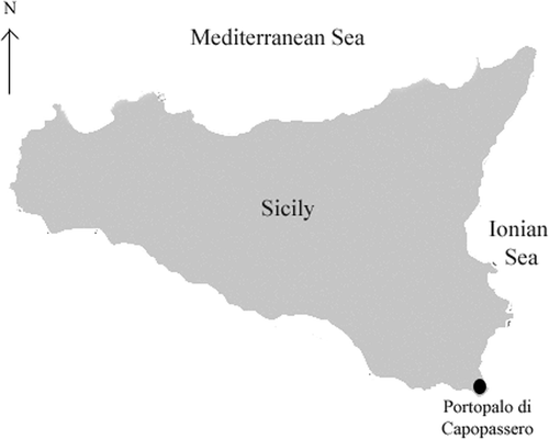 Figure 1. Map of the Ionian Sea, indicating sampling site.