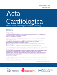 Cover image for Acta Cardiologica, Volume 73, Issue 2, 2018