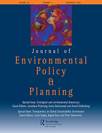 Cover image for Journal of Environmental Policy & Planning, Volume 22, Issue 1, 2020