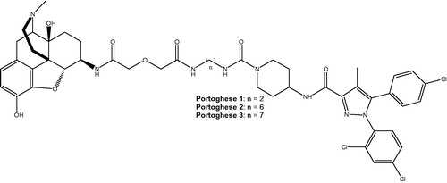 Figure 1. Structure of bivalent compounds previously designed by Le Naour et al.Citation6