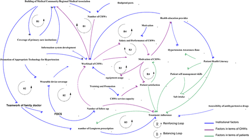 Figure 3 CLD of factors associated with hypertension control rate.