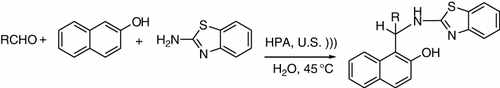 Scheme 27. One-pot condensation to afford Mannich adduct 2′-aminobenzothiazolomethylnaphthols.