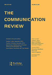 Cover image for The Communication Review, Volume 25, Issue 3-4, 2022