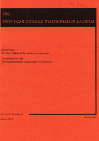 Cover image for The College Mathematics Journal, Volume 5, Issue 2, 1974