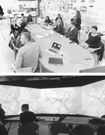 Fig. 4: Participants at Otaniemi redevelopment workshops.(Copyrights: Aalto Learning Centre and Aalto Built Environment Lab)