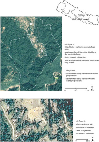 Figure 2. Study area in Silame Sakhajor, Sindhuli. Maps: Google Earth.com