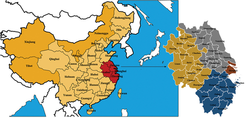Figure 1. Location of Yangtze River Delta, China.