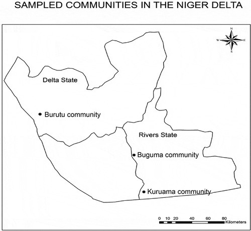 Figure 3. The communities surveyed in the Niger Delta.