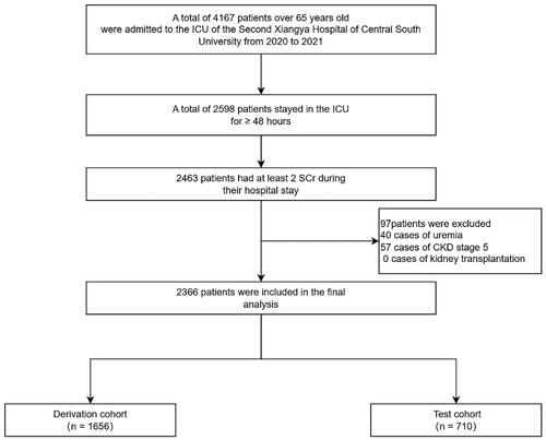 Figure 1. Flow diagram of patient selection. CKD: chronic kidney diseases; ICU: intensive care unit; SCr: serum creatinine.