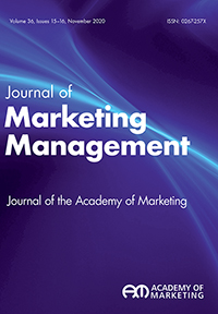 Cover image for Journal of Marketing Management, Volume 36, Issue 15-16, 2020