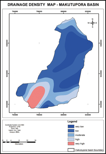 Figure 7. Drainage density map.