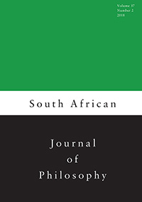 Cover image for South African Journal of Philosophy, Volume 37, Issue 2, 2018