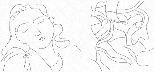 Figure 1. Input images: series of points forming line drawings. The image on the left is after one of Matisse's sketches, and the image on the right is after one of de Kooning's.