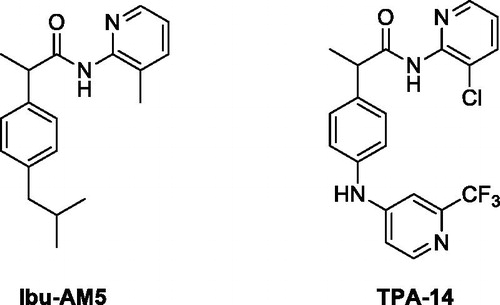 Figure 1. Structure of Ibu-AM5 and TPA-14.
