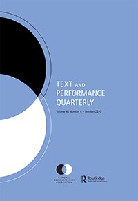 Cover image for Text and Performance Quarterly, Volume 40, Issue 4, 2020