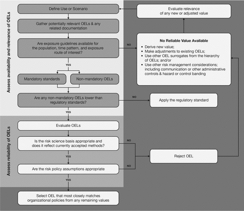Figure 4 Framework for the selection of an appropriate occupational exposure limit (OEL)