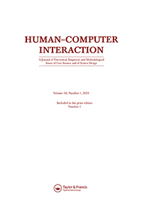 Cover image for Human–Computer Interaction, Volume 38, Issue 1, 2023
