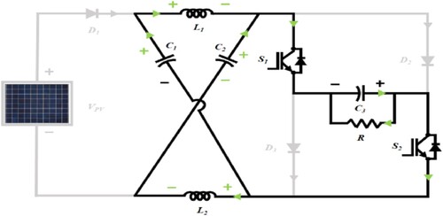 Figure 4. Circuit diagram for current loop in state 1.