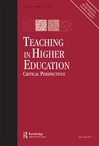 Cover image for Teaching in Higher Education, Volume 25, Issue 5, 2020