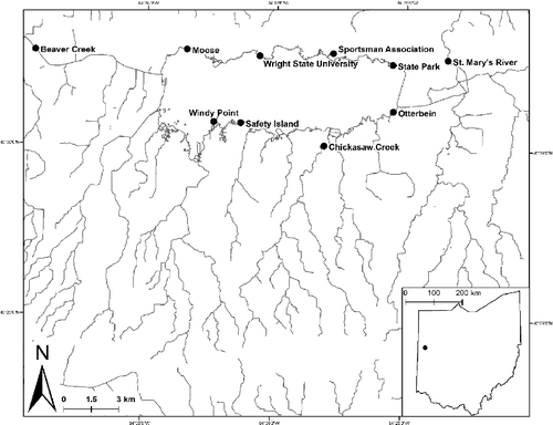 Figure 1. Collecting site locations within the GLSM's watershed.