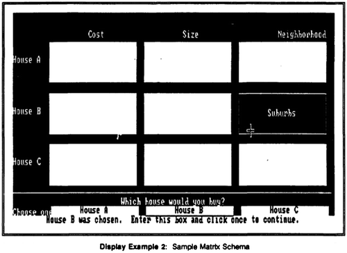 Figure 3. IDM Mouselab screenshot.