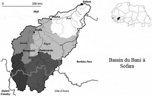 Fig. 1 Localisation du bassin versant du Bani.