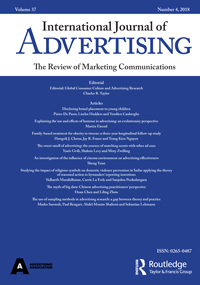Cover image for International Journal of Advertising, Volume 37, Issue 4, 2018