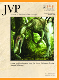 Cover image for Journal of Vertebrate Paleontology, Volume 38, Issue 1, 2018