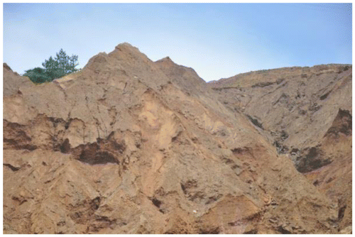 Photo 2. Mining waste slope.
