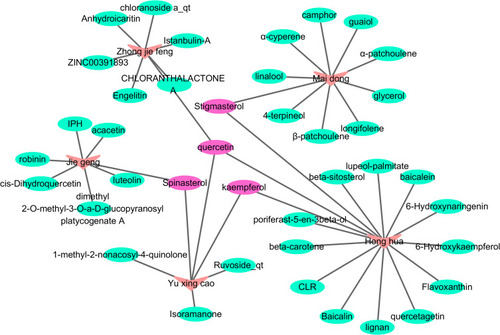 Figure 1 The network construction for herbs-active ingredient.