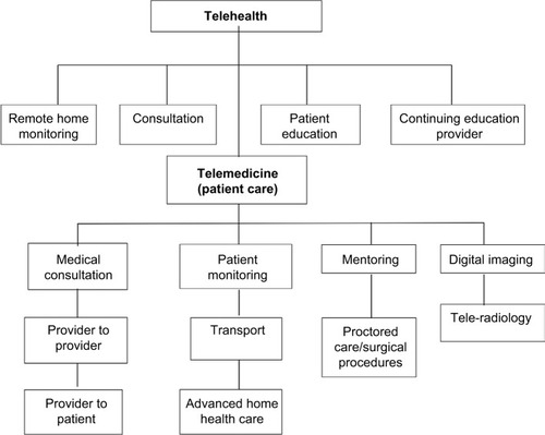 Figure 1 Diagram of telehealth and telemedicine.