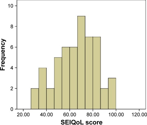 Figure 1 The distribution of SEIQoL-adapted scores.