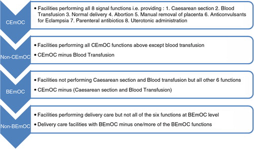 Fig. 1 Criteria for classification of delivery care facilities in this study.