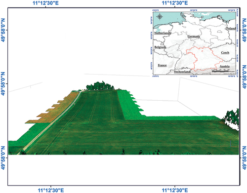 Figure 1. Three-dimensional view of one of the study fields.