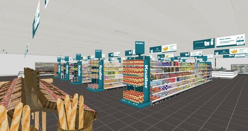 Figure 1. Impression of the virtual supermarket used in this study (reprinted with permission of Atoms2Bits).