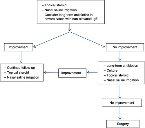 Figure 1 Management scheme for chronic rhinosinusitis without nasal polyps.